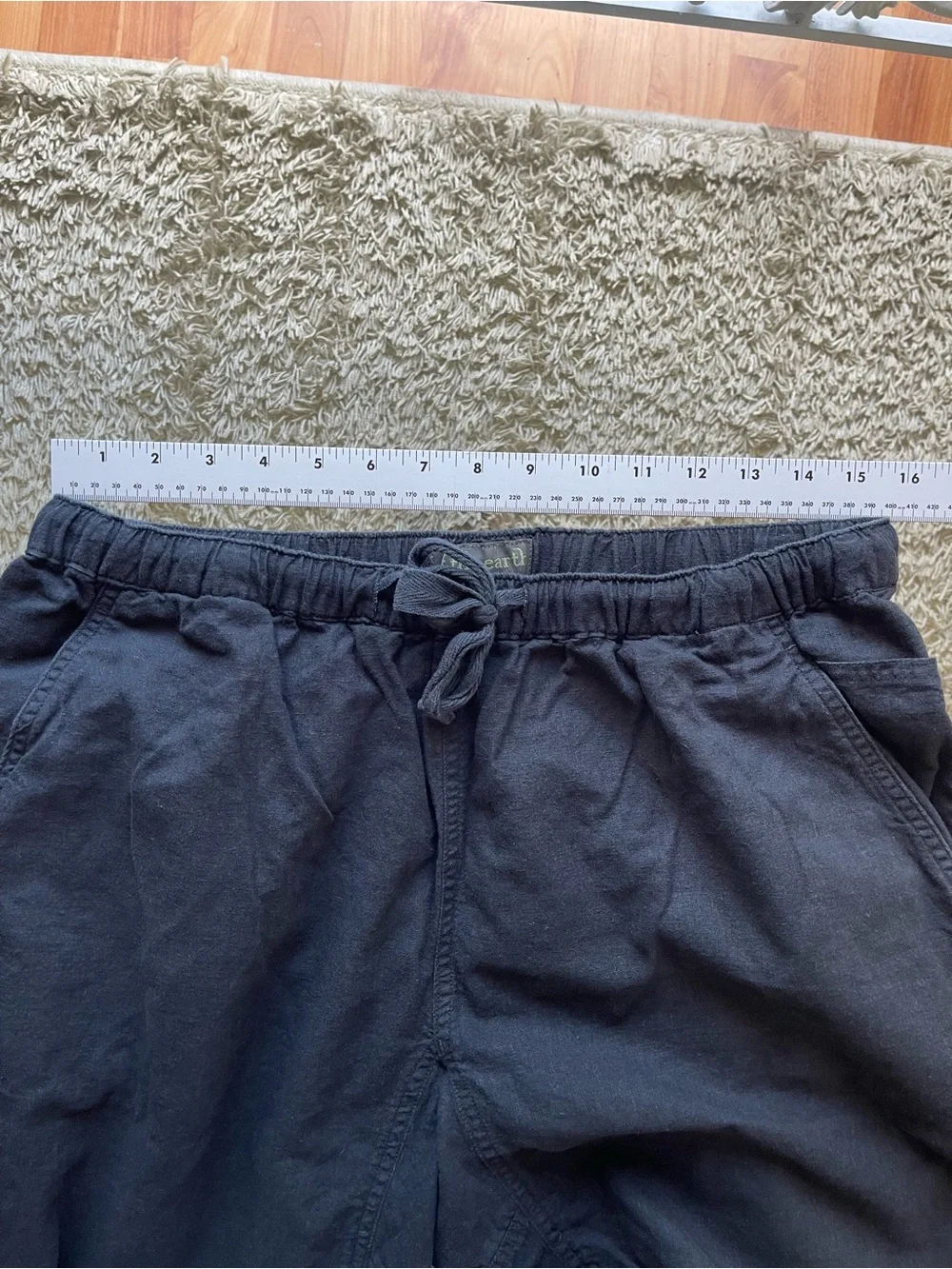 Of The Earth Hemp/Organic Cotton Casual Drawstring Pants Size XL Washed Black